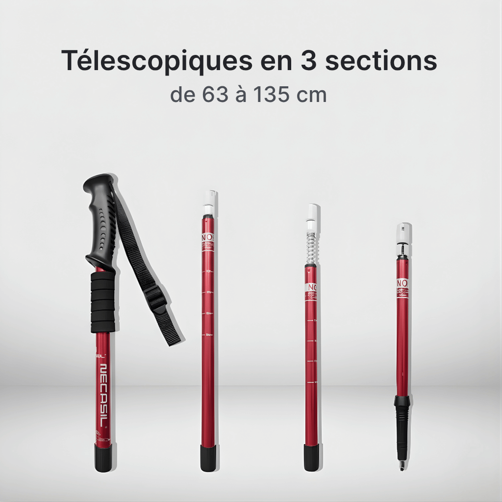 Bâtons randonnée 63–135 cm | AJ SpringLock 63