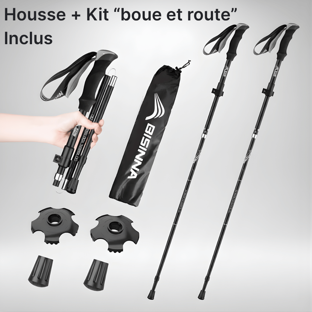 Set bâtons de randonnée pliables 95–110 / 115–135 cm | AJ FlipLock