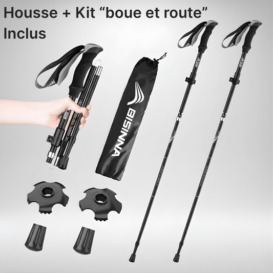 Set bâtons de randonnée pliables 95–110 / 115–135 cm | AJ FlipLock