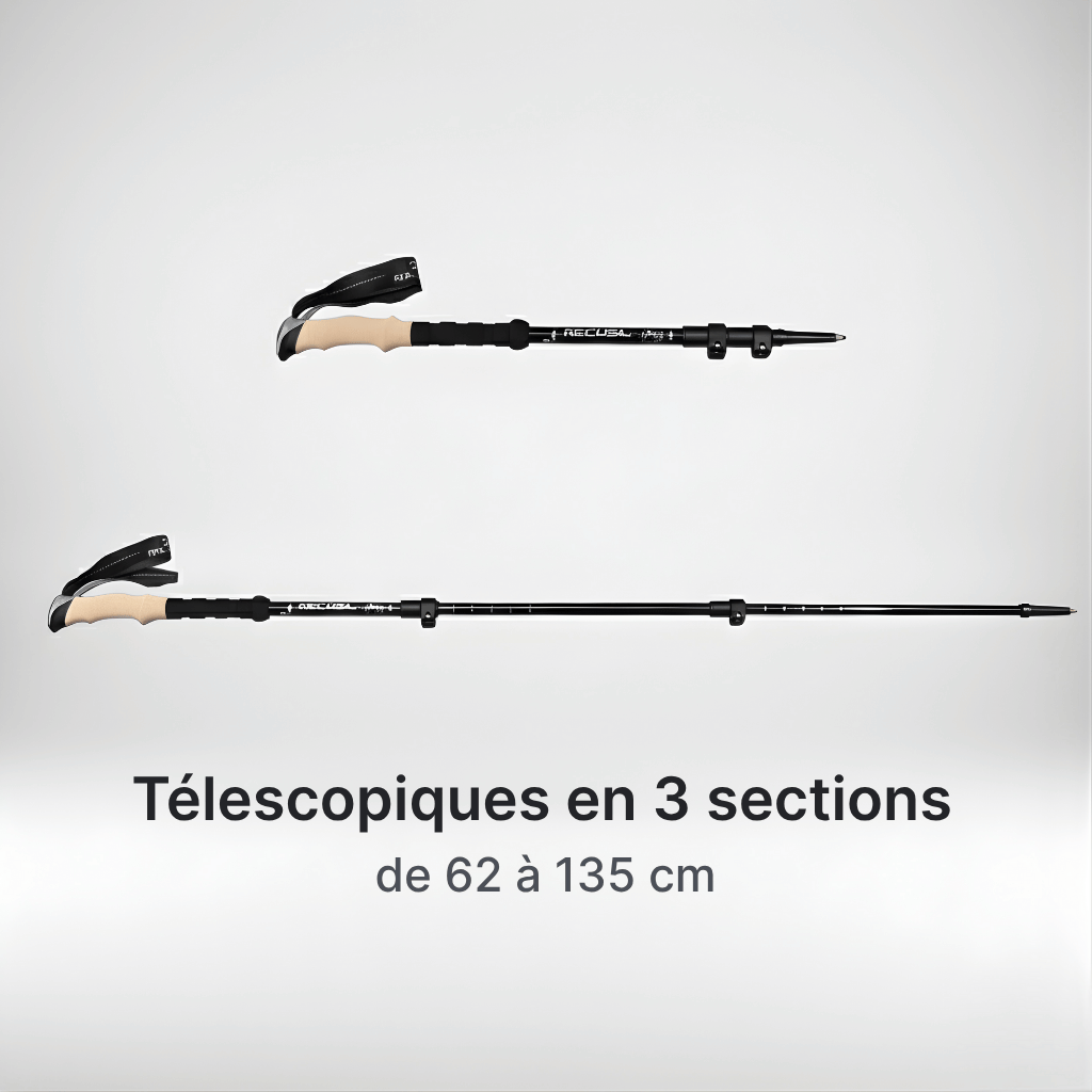 Bâtons randonnée 62–135 cm | AJ HikeLock 62