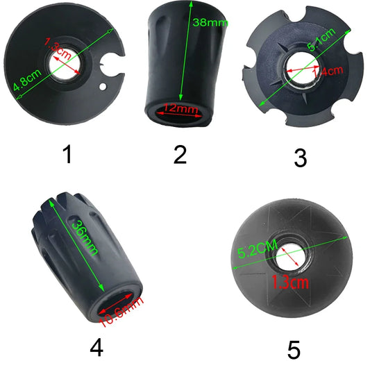 Set universel 6 pièces — embouts & rondelles de remplacement pour bâtons de randonnée / nordique / trekking