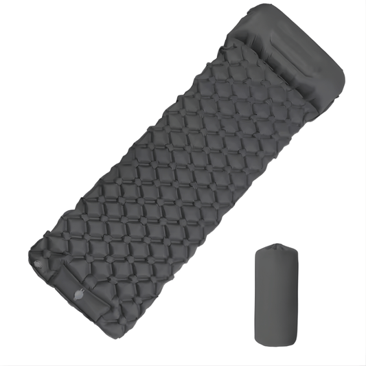 Matelas Gonflable 1 Personne Camping - Oreiller & Pompe Intégrés | AJ Compact Pro