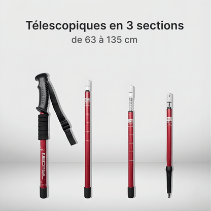 Bâtons randonnée 63–135 cm | AJ SpringLock 63