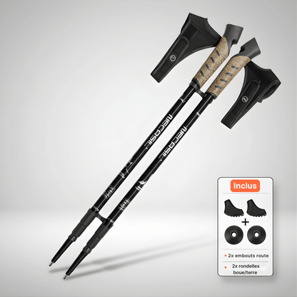 Bâtons marche nordique 63–135 cm  | AJ Nordik 7075