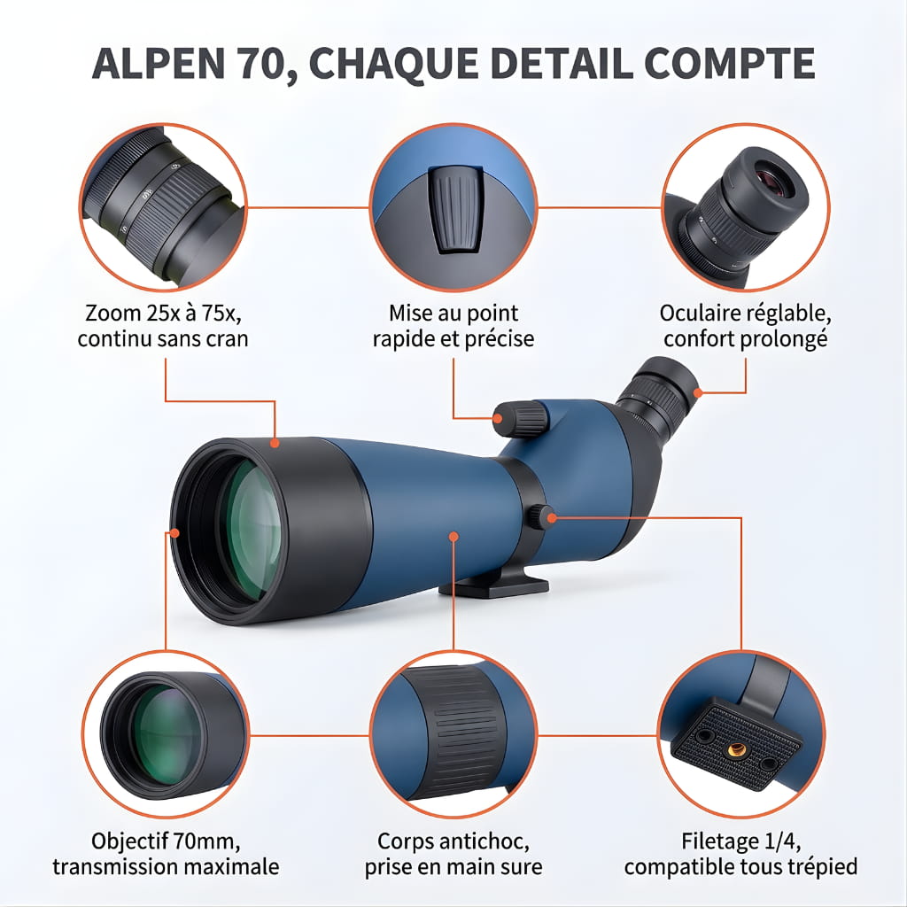 Alpen 70 | Longue Vue 25-75x70 Objectif 70mm