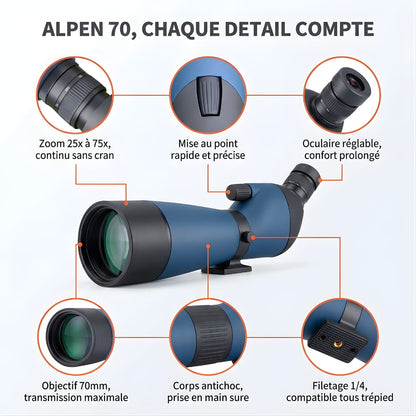 Alpen 70 | Longue Vue 25-75x70 Objectif 70mm