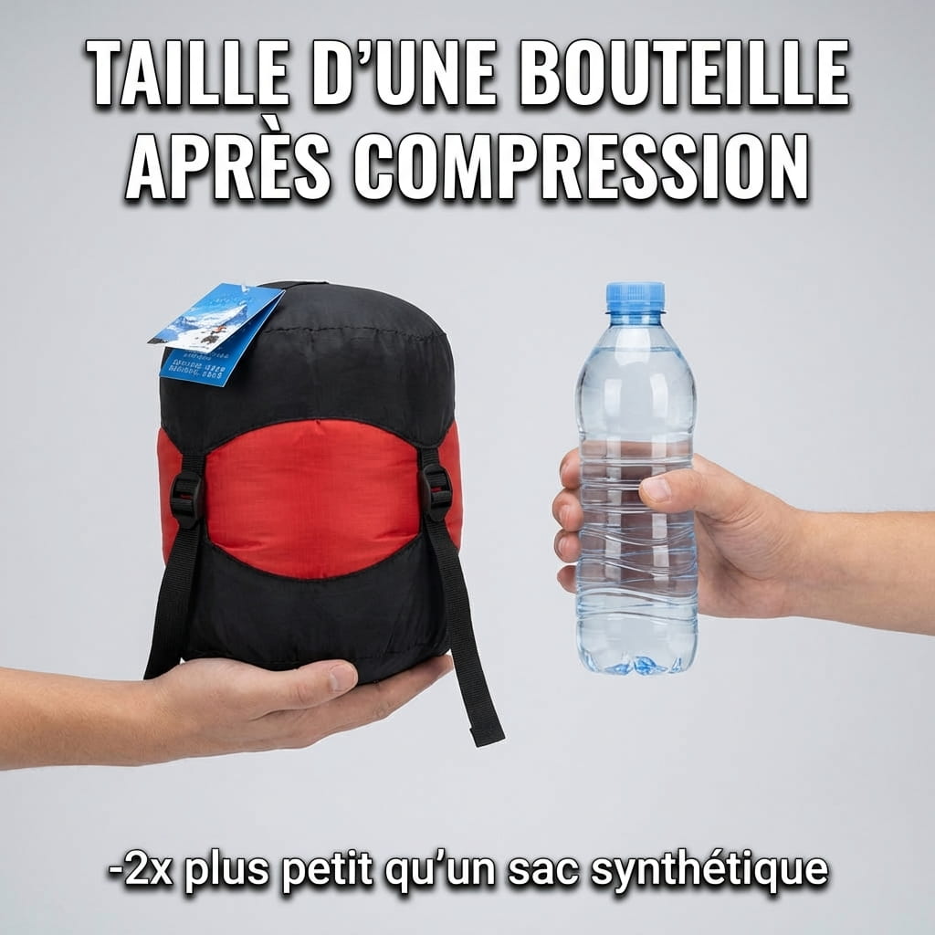 Sac de Couchage Grand Froid -25°C - Duvet Oie 95% | Ultra-Léger & Compact