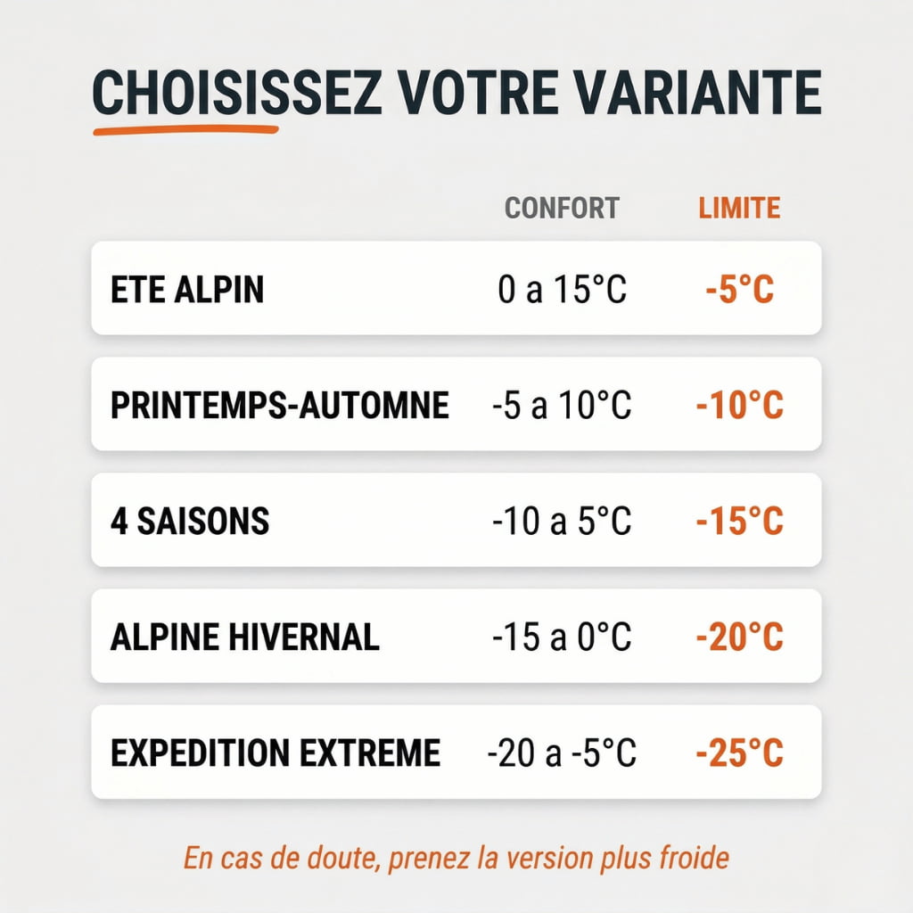 Sac de Couchage Grand Froid -25°C - Duvet Oie 95% | Ultra-Léger & Compact